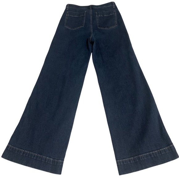 GAP Women High Rise Flare Wide-Leg Crop Jeans in Deep Blue, Sz 10. NWOT - Picture 4 of 12